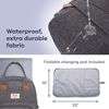 Mochila Para Pañales Con Cambiador Portátil Gris Oscuro Ruvalino