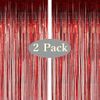 Pack 2 Cortinas Decorativas Metalizada Roja 1 X 2.5 M Twinkle Star
