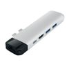 Hub Usb C Doble Para Macbook Hdmi 2 Usb Usb C Ethernet Micro-sd Satechi Plateado