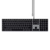 Teclado Qwerty Retroiluminado Usb-c Slim W3 Con Cable Y Teclado Numérico