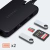 Hub Usb-c A Hdmi 4k, Vga, Ethernet, 2 Usb + 2 Usb-c, Tarjeta Satechi Negro