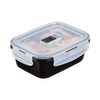 Recipiente Rectangular Hermético Vidrio Pure Box Negro 16x11cm - 82cl