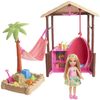 Barbie - Chelsea Beach Cabin Set - Incluye 1 Muñeca Chelsea, Muebles Y Accesorios Y Arena Para Modelar