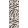 Alfombra De Pasillo Zebra Bohemia Gris Oscuro/beige 80x220cm Cybele