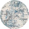 Alfombra Redonda Abstracta Moderna Azul/gris/blanco Ø 160 Cm - Diseño Sarah