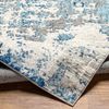 Alfombra Redonda Abstracta Moderna Azul/gris/blanco Ø 160 Cm - Diseño Sarah