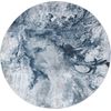 Alfombra Redonda Abstracta Moderna Azul/gris Ø 160 Cm - Diseño Emma