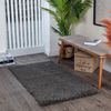 Alfombra Shaggy Moderna Gris Oscuro 80x150cm Lilly