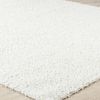 Alfombra Redonda Shaggy Unicolor Chic Blanco Ø 160 Cm - Diseño Lilly