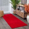 Alfombra De Pasillo Shaggy Moderna Rojo 80x220cm Lilly