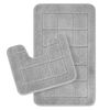 Set 2 Alfombras De Baño Antideslizante Lavable Gris 80x50/40x40cm Noelle