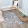 Alfombra Para Niños Globo Aerostático Nubes Multicolor/gris 80x150cm Monty