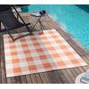 Alfombra Exterior/interior A Cuadros Naranja/beige 160x213cm Biddi