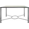 Mesa De Forja Moderna Alcolea, Ideal Mesa Camilla . Color Negro Regulable En Dos Alturas Con Tablero Y Cristal De 6mm. (120 X 70 X 72  Alta-52 Baja)