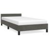 Estructura Cama Con Cabecero Terciopelo Gris Oscuro 100x200 Cm