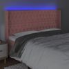 Cabecero Con Led De Terciopelo Rosa 203x16x118/128 Cm