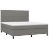 Cama Box Spring Con Colchón Tela Gris Oscuro 180x200 Cm