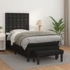 Cama Box Spring Con Colchón Cuero Sintético Negro 90x190 Cm