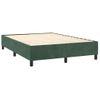 Cama Box Spring Con Colchón Terciopelo Verde Oscuro 140x190 Cm