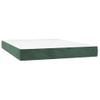 Cama Box Spring Con Colchón Terciopelo Verde Oscuro 140x190 Cm