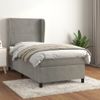 Cama Box Spring Con Colchón Terciopelo Gris Claro 90x190 Cm