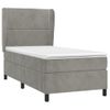 Cama Box Spring Con Colchón Terciopelo Gris Claro 90x190 Cm