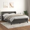 Cama Box Spring Con Colchón Terciopelo Gris Oscuro 140x190 Cm