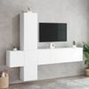 Muebles De Tv De Pared 5 Piezas Madera De Ingeniería Blanco