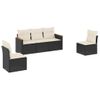 Set De Muebles De Jardín 5 Piezas Y Cojines Ratán Sintético Negro