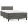 Cama Box Spring Con Colchón Terciopelo Gris Oscuro 120x200 Cm