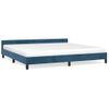 Estructura Cama Con Cabecero Terciopelo Azul Oscuro 200x200 Cm