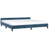 Estructura Cama Con Cabecero Terciopelo Azul Oscuro 200x200 Cm