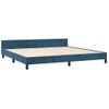 Estructura Cama Con Cabecero Terciopelo Azul Oscuro 200x200 Cm