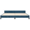 Estructura Cama Con Cabecero Terciopelo Azul Oscuro 200x200 Cm