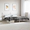 Estructura Cama Metal Con Cabecero Y Estribo Blanco 200x200 Cm