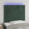 Cabecero Con Luces Led Terciopelo Verde Oscuro 80x5x118/128 Cm