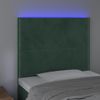 Cabecero Con Luces Led Terciopelo Verde Oscuro 80x5x118/128 Cm