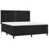 Cama Box Spring Colchón Y Led Terciopelo Negro 180x200 Cm