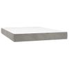 Cama Box Spring Colchón Y Led Terciopelo Gris Claro 140x190 Cm