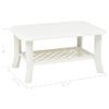 Mesa De Centro De Plástico Blanco 90x60x46 Cm