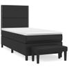 Cama Box Spring Con Colchón Cuero Sintético Negro 100x200 Cm