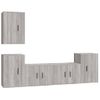 Set De Muebles Para Tv 5 Piezas Madera Contrachapada Gris Sonoma