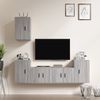 Set De Muebles Para Tv 5 Piezas Madera Contrachapada Gris Sonoma