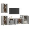 Set De Muebles Para Tv 5 Piezas Madera Contrachapada Gris Sonoma