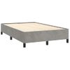 Cama Box Spring Con Colchón Terciopelo Gris Claro 120x190 Cm