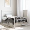 Estructura Cama Metal Con Cabecero Y Pie Cama Blanca 90x200 Cm