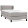 Cama Box Spring Con Colchón Tela Gris Claro 100x200 Cm