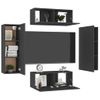 Juego De Mueble Para Tv De 4 Piezas Aglomerado Negro