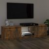 Mueble De Tv Con Luces Led Roble Ahumado 140x40x35,5 Cm