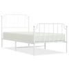 Estructura Cama Metal Con Cabecero Y Pie Cama Blanca 90x200 Cm